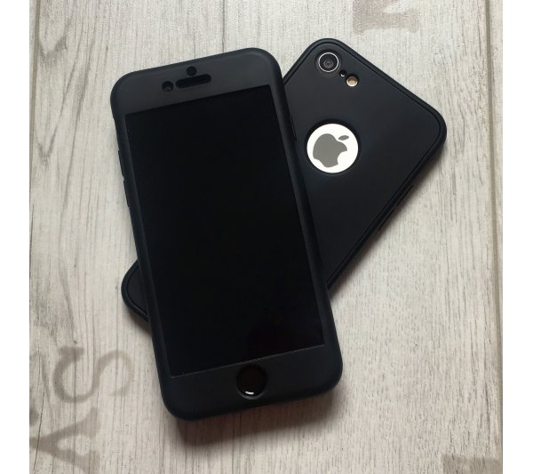 360° kryt silikónový iPhone 7/8 - čierny